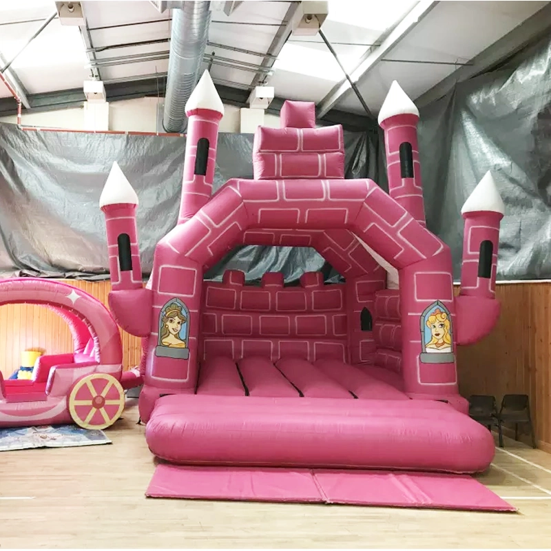 Inflatable Pink Jumping Bounce House Princess Bouncy Castle for Sale Outdoor Popular Kids Inflatable Printing Bounce Castle Bouncy Jumping Bouncer