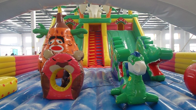 Children Inflatable Toys Obstacle Fun City Slide Bouncer for Kids Park