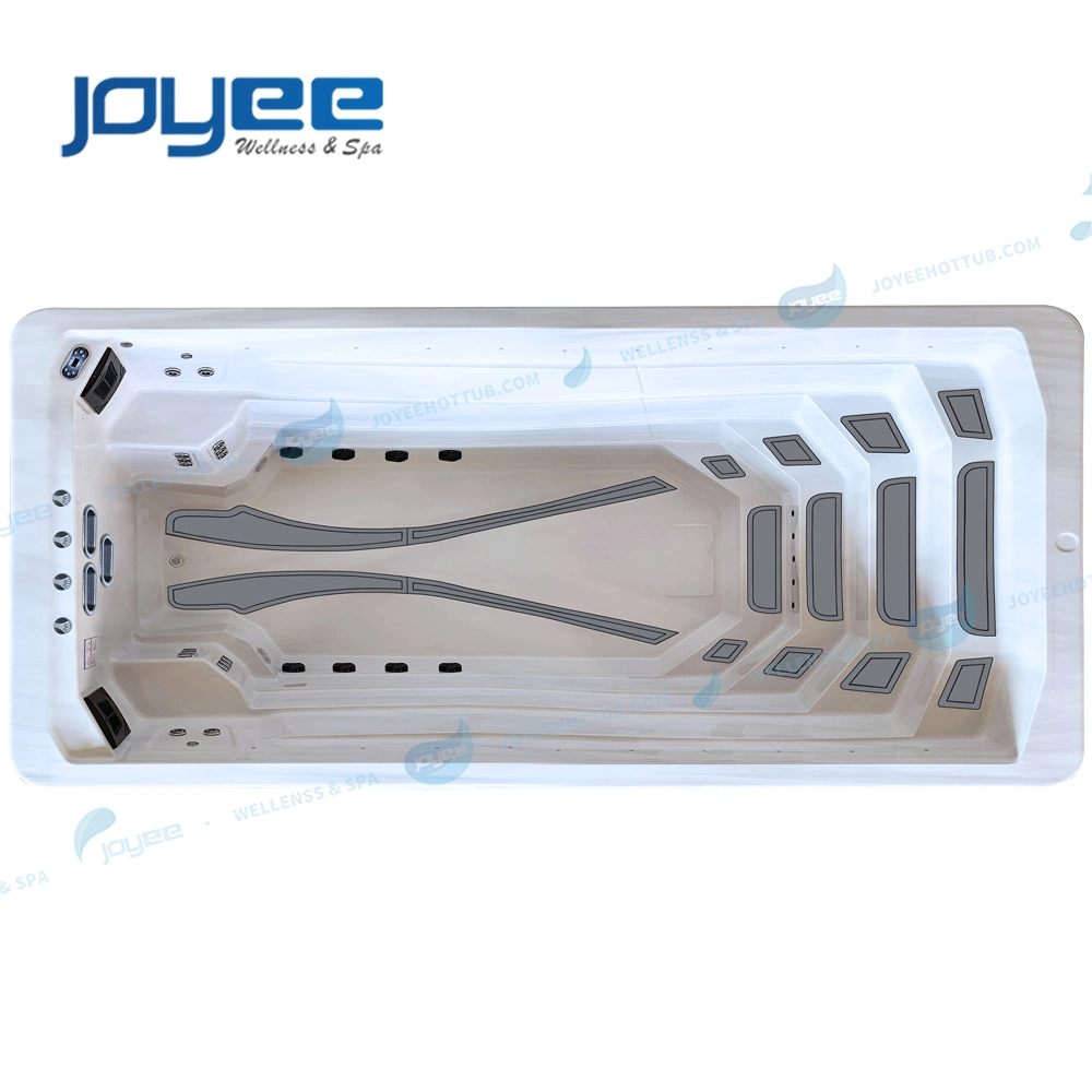 Joyee 6m 8m 2 Zone Acrylic Container Large Jacuzzi Swimming Massage Endless Swim SPA Pool