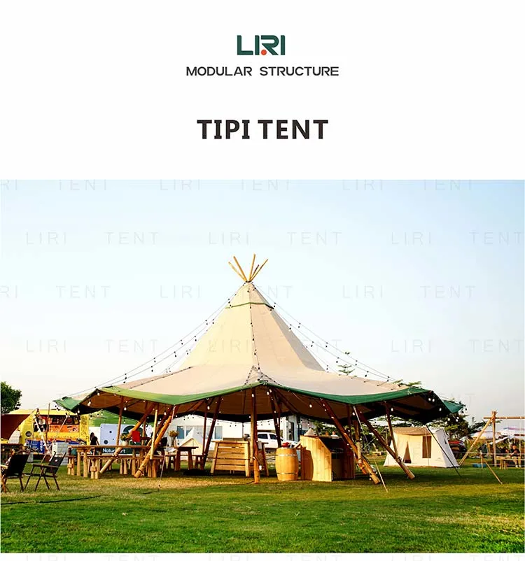 Outdoor Large Tipi Indian Tent Canvas Camping Pyramid Desert Party Tent for Event