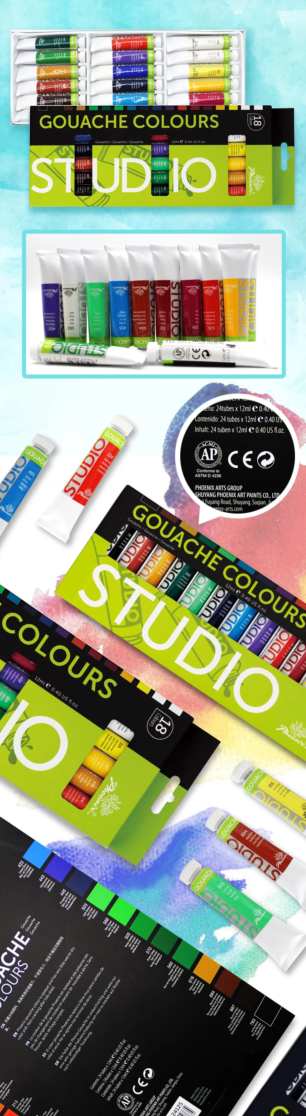 Advertising Paint 6X22ml Gouache Product Promotion Ifts Decoration