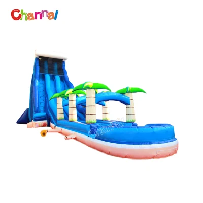 Коммерческая детская/взрослая уличная водная горка N-Slip Bounce Slide Тропическая двойная надувная водная горка для бассейна