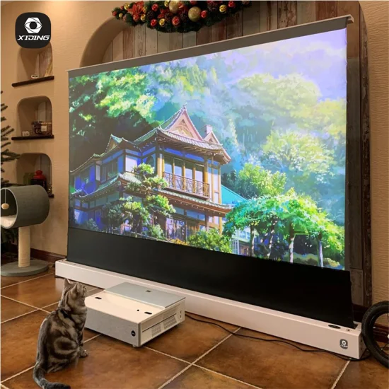 Xijing U1 92-дюймовый напольный подъемник Ust портативный киноэкран 16:9 4K HD широкоугольный проекторный экран для домашнего кинотеатра и офиса на открытом воздухе